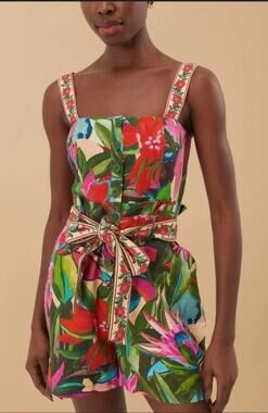 NWT FARM Rio Jardin de Reve Tropical print Romper - Size MEDIUM